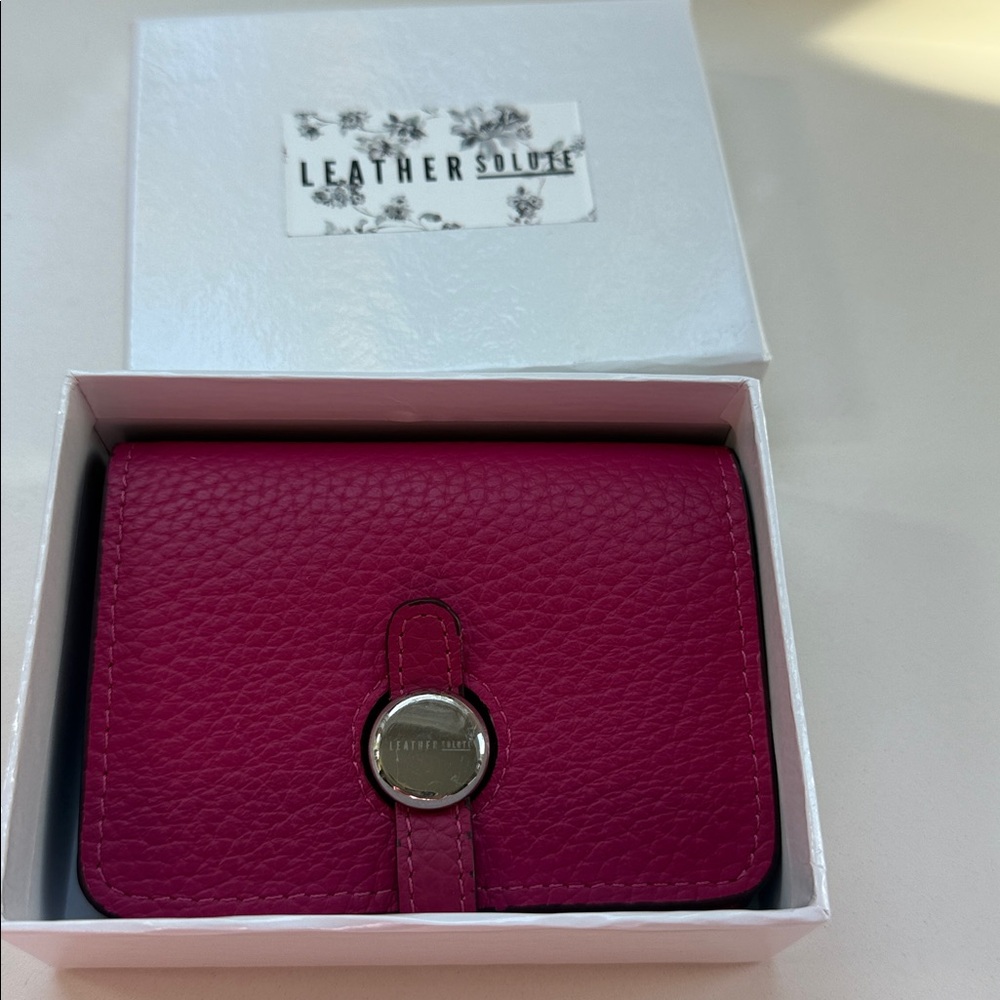 Pink mini wallet by Leathersolute 🩷